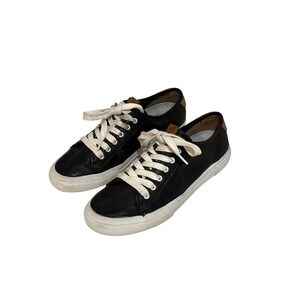 Frye Gia Low Lace Womens 6.5M  Black Leather Casual Sneaker Round Toe‎